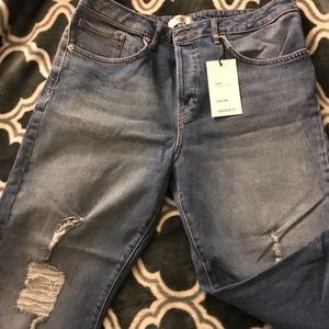 Blue Demin Crop Jeans